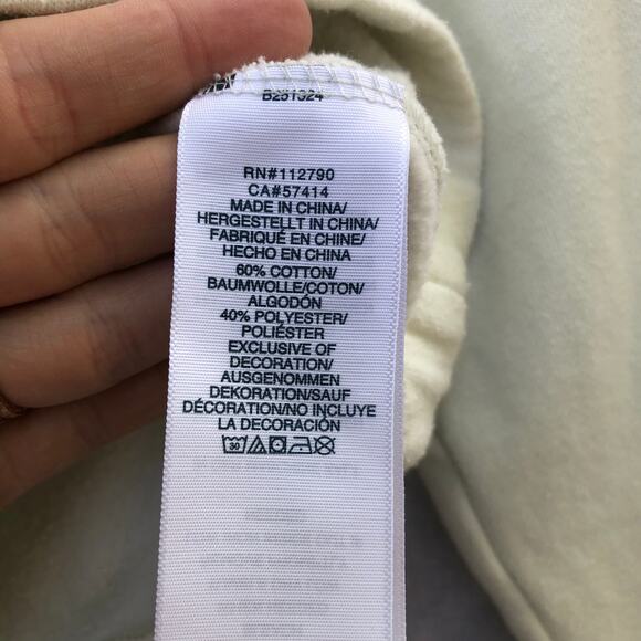 True Religion Hoodie Crop Sweatshirt Pale Chartreuse Green Cinch Hem Small - Picture 10 of 10